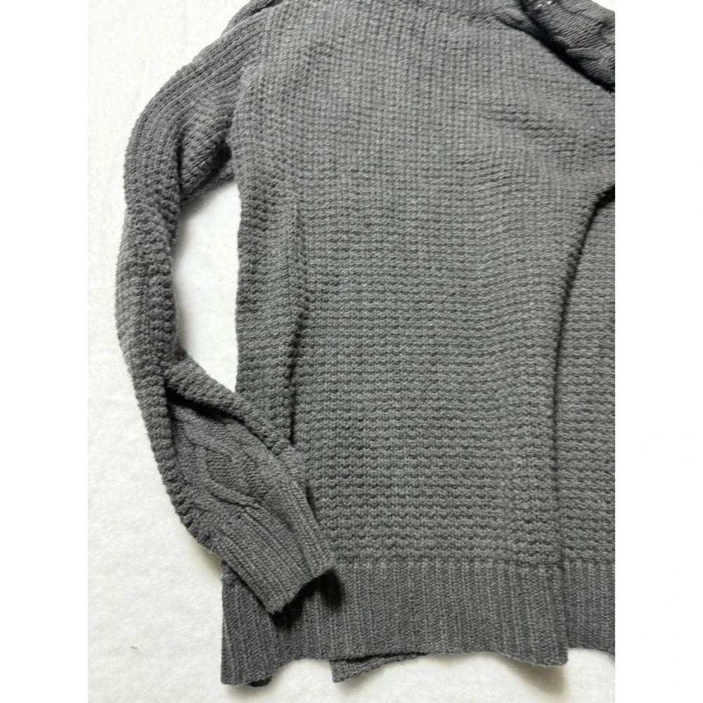 MICHAEL Michael Kors Grey Cable Knit Sweater with Shoulder Zippers Women's Sz M